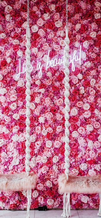 roses, aesthetic pink Wallpaper 1242x2688