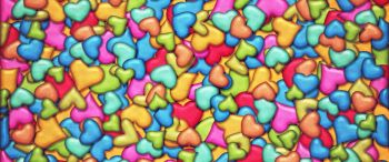 hearts, background Wallpaper 3440x1440