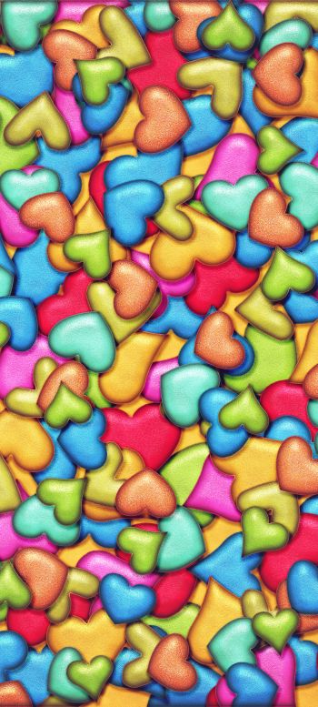 hearts, background Wallpaper 1440x3200