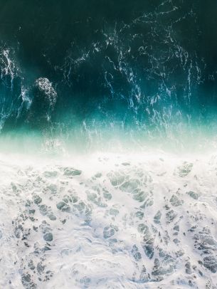 sea, sea foam, azure Wallpaper 2048x2732