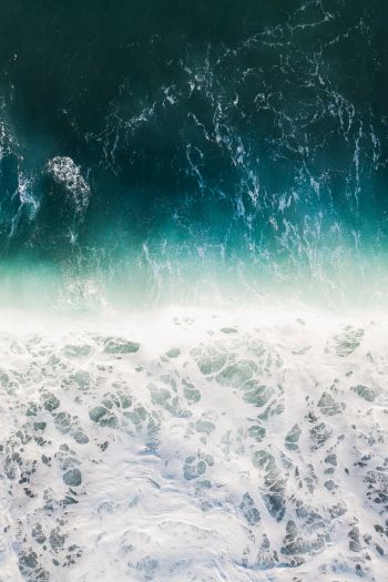 sea, sea foam, azure Wallpaper 640x960