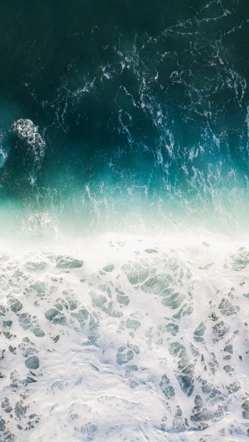sea, sea foam, azure Wallpaper 640x1136