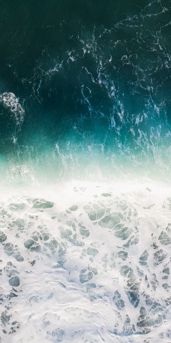 sea, sea foam, azure Wallpaper 720x1440