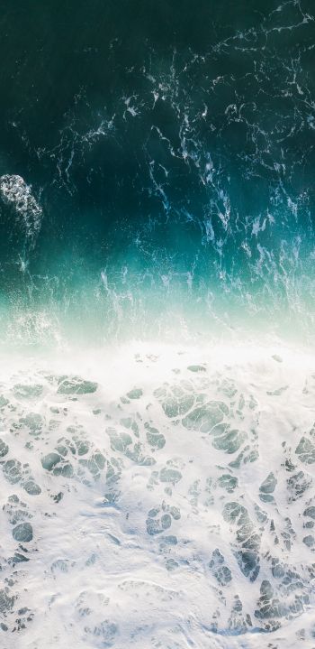 sea, sea foam, azure Wallpaper 1080x2220