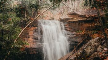 waterfall, rain, landscape Wallpaper 3840x2160