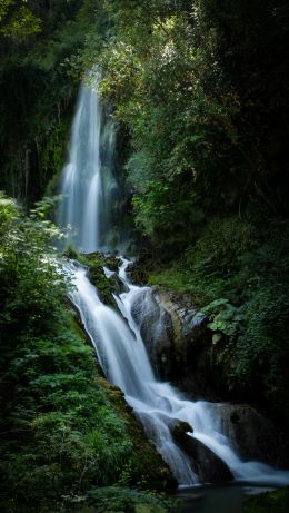 waterfall, river, green Wallpaper 640x1136