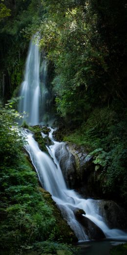 waterfall, river, green Wallpaper 720x1440