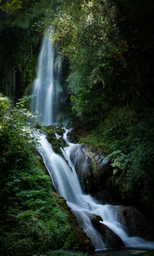 waterfall, river, green Wallpaper 1200x2000