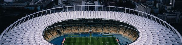 Обои 1590x400 футбольный стадион, Киев, Украина