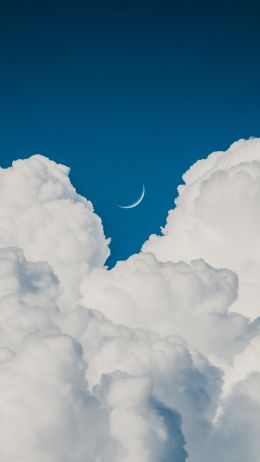 Обои 720x1280 кучевые облака, голубое небо, эстетика
