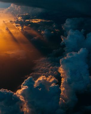 clouds, cumulus, sunlight Wallpaper 3950x4937