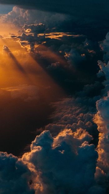 clouds, cumulus, sunlight Wallpaper 640x1136