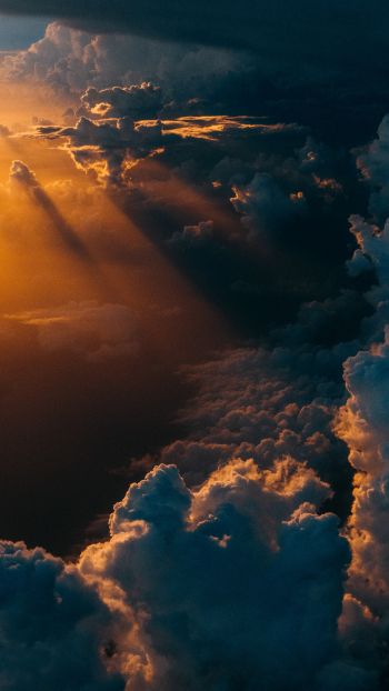 clouds, cumulus, sunlight Wallpaper 1440x2560