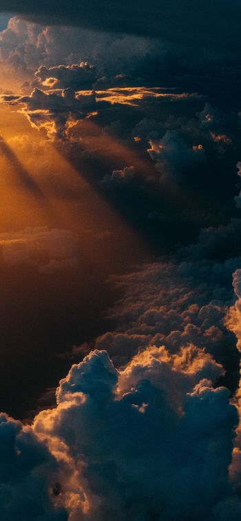 clouds, cumulus, sunlight Wallpaper 828x1792