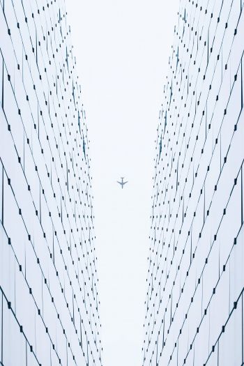 plane, white, light Wallpaper 640x960