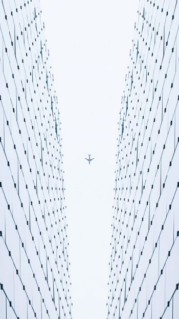 plane, white, light Wallpaper 640x1136