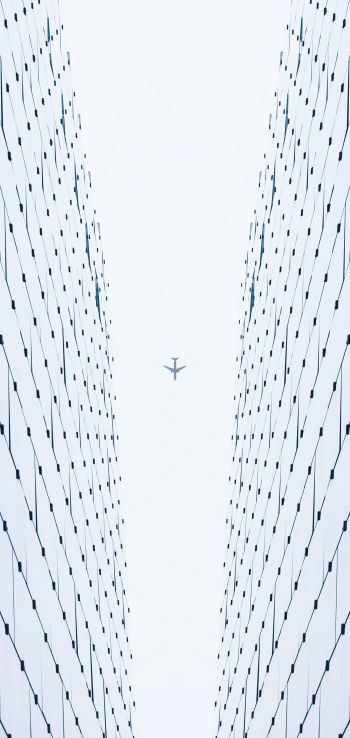 plane, white, light Wallpaper 1080x2280