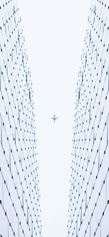 plane, white, light Wallpaper 1080x2340