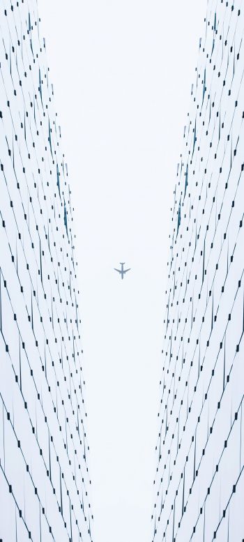 plane, white, light Wallpaper 1080x2400