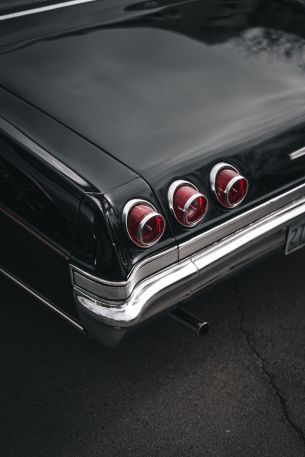 retro car, black, taillight Wallpaper 5304x7952
