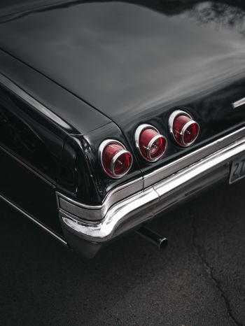 retro car, black, taillight Wallpaper 1668x2224