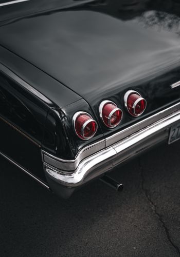 retro car, black, taillight Wallpaper 1668x2388