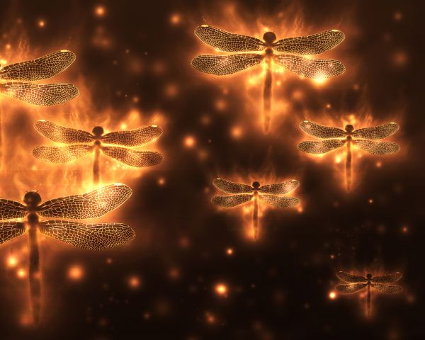 dragonfly, background, lights Wallpaper 1280x1024