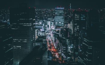 Обои 2560x1600 Токио, Япония, ночной город