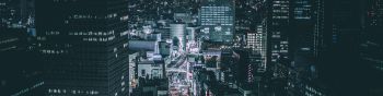 Tokyo, Japan, night city Wallpaper 1590x400