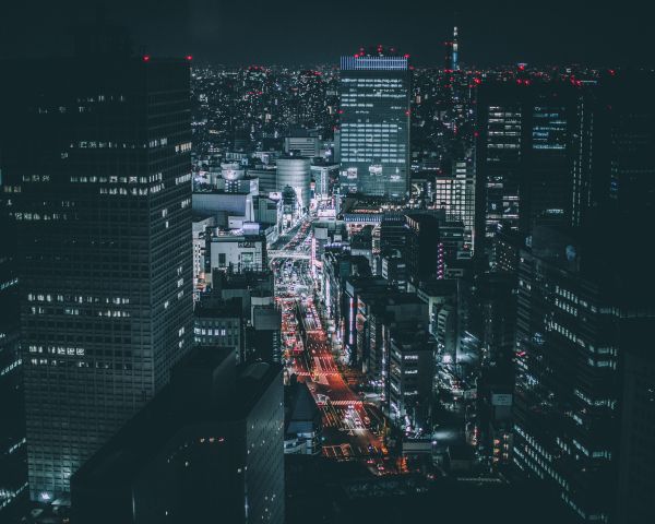 Tokyo, Japan, night city Wallpaper 1280x1024