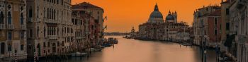 Обои 1590x400 Венеция, вечерний город
