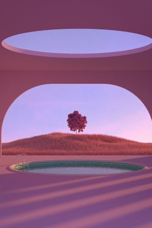 pink, pool Wallpaper 640x960