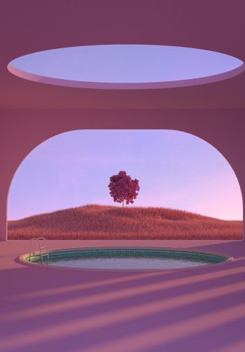pink, pool Wallpaper 1640x2360