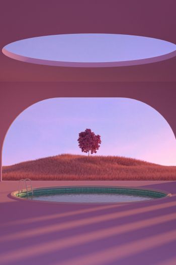 pink, pool Wallpaper 640x960