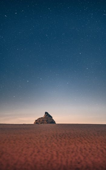 Обои 1600x2560 звездное небо, пустыня