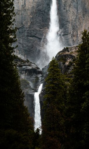 Обои 1200x2000 водопад, горы, природа