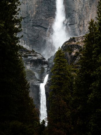 waterfall, mountains, nature Wallpaper 1668x2224