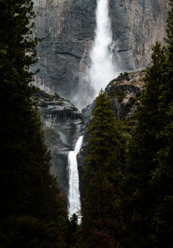 waterfall, mountains, nature Wallpaper 1668x2388