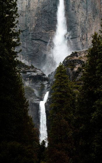 waterfall, mountains, nature Wallpaper 1752x2800
