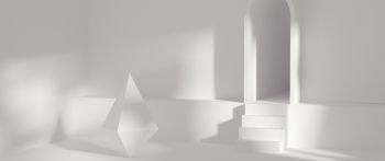 minimalism, void, white room Wallpaper 2560x1080