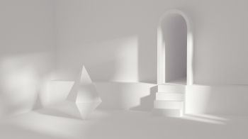Обои 1920x1080 минимализм, пустота, белое помещение