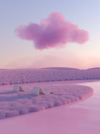 pink spaces, cloud Wallpaper 2048x2732