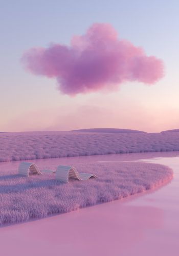 pink spaces, cloud Wallpaper 1668x2388