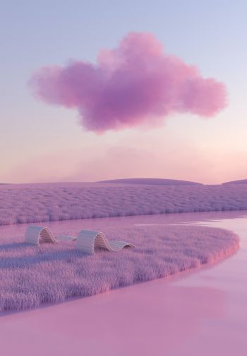pink spaces, cloud Wallpaper 1640x2360