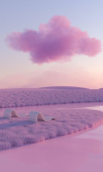 pink spaces, cloud Wallpaper 1200x2000