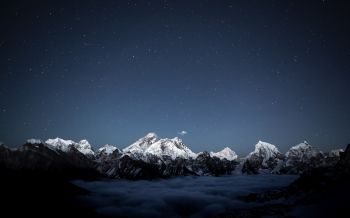 Обои 1920x1200 горы, звездное небо, ночь