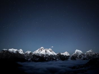 Обои 800x600 горы, звездное небо, ночь
