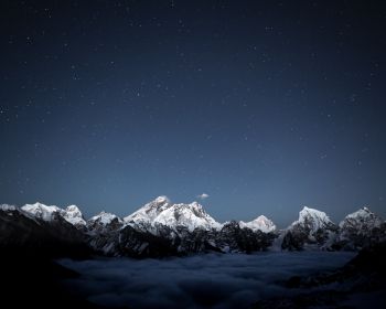 mountains, starry sky, night Wallpaper 1280x1024