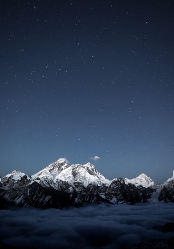 mountains, starry sky, night Wallpaper 1668x2388