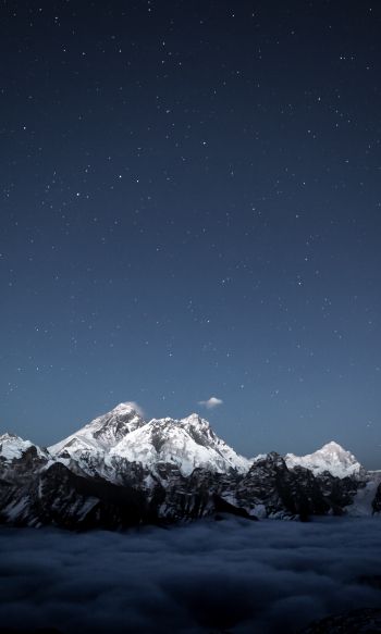 mountains, starry sky, night Wallpaper 1200x2000